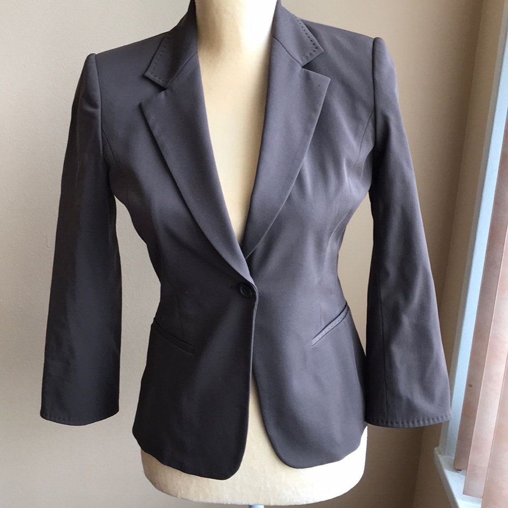Elie Tahari Brown wool blend blazer Sz 2